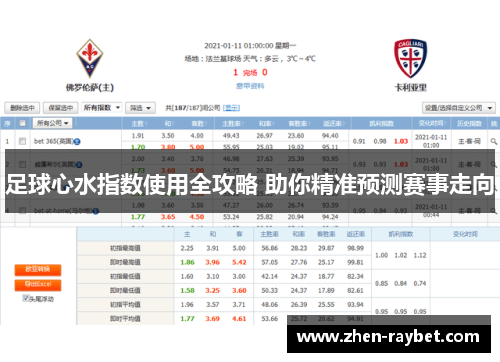 足球心水指数使用全攻略 助你精准预测赛事走向