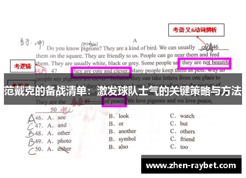 范戴克的备战清单：激发球队士气的关键策略与方法